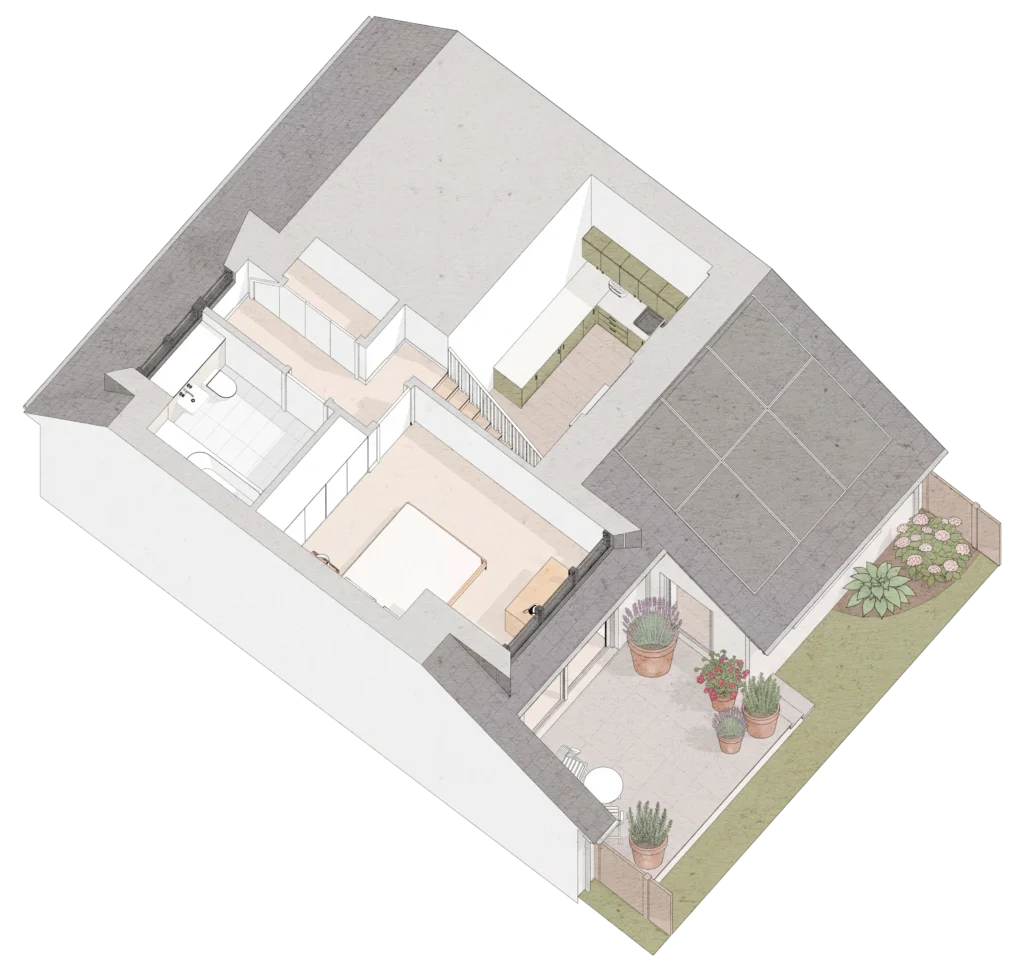 Upstairs 1 bedroom